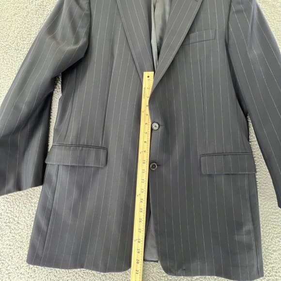Hickey Freeman Mens Sport Coat 44 XLT Loro Piana Wool Super 120s Blue 2 Button - Picture 11 of 14